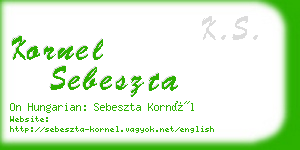 kornel sebeszta business card